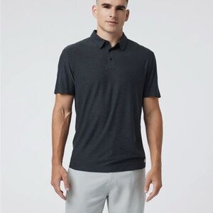 Vuori Strato Tech Polo in charcoal heather, size small